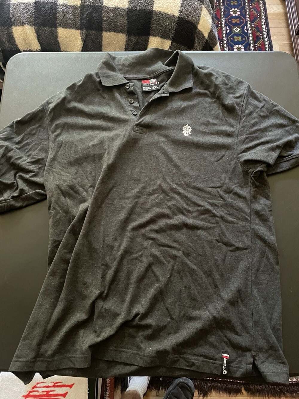 Southpole Authentic Collection Grey Polo Shirt Mens Size 3XL Y2K Hip Hop